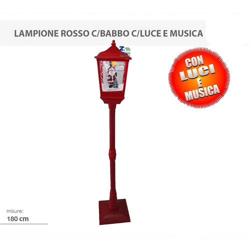 Lampione natalizio rosso con - natalizio,